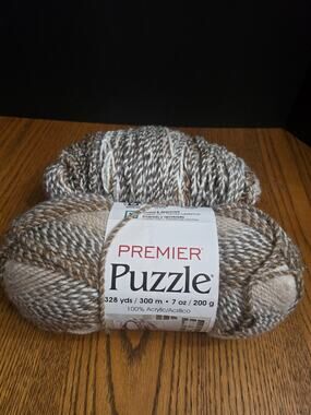 Lot of 2 Premier Yarns Puzzle Crossword #5 Acrylic 1050-03 Ombré 328 yds